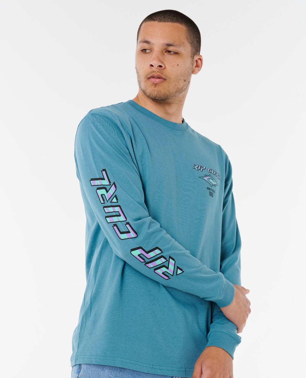 Rip Curl Fade Out Icon Long Sleeve Relaxed Tee Rip Curl