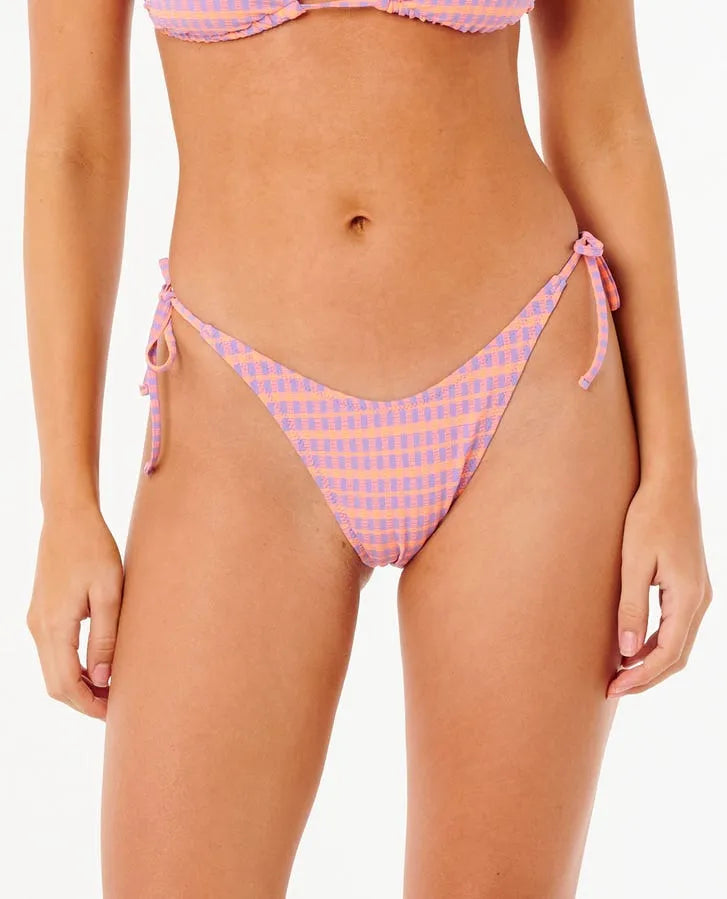 Rip Curl Womens Bikini Bottoms Isles Plaid Hi Leg Skimpy Womens Bikini Bottoms Rip Curl XS Purple (0037)