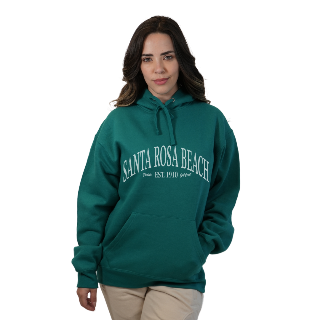 Santa Rosa Beach Pullover Hoodie Women with Big Front White Letters Design Style 252