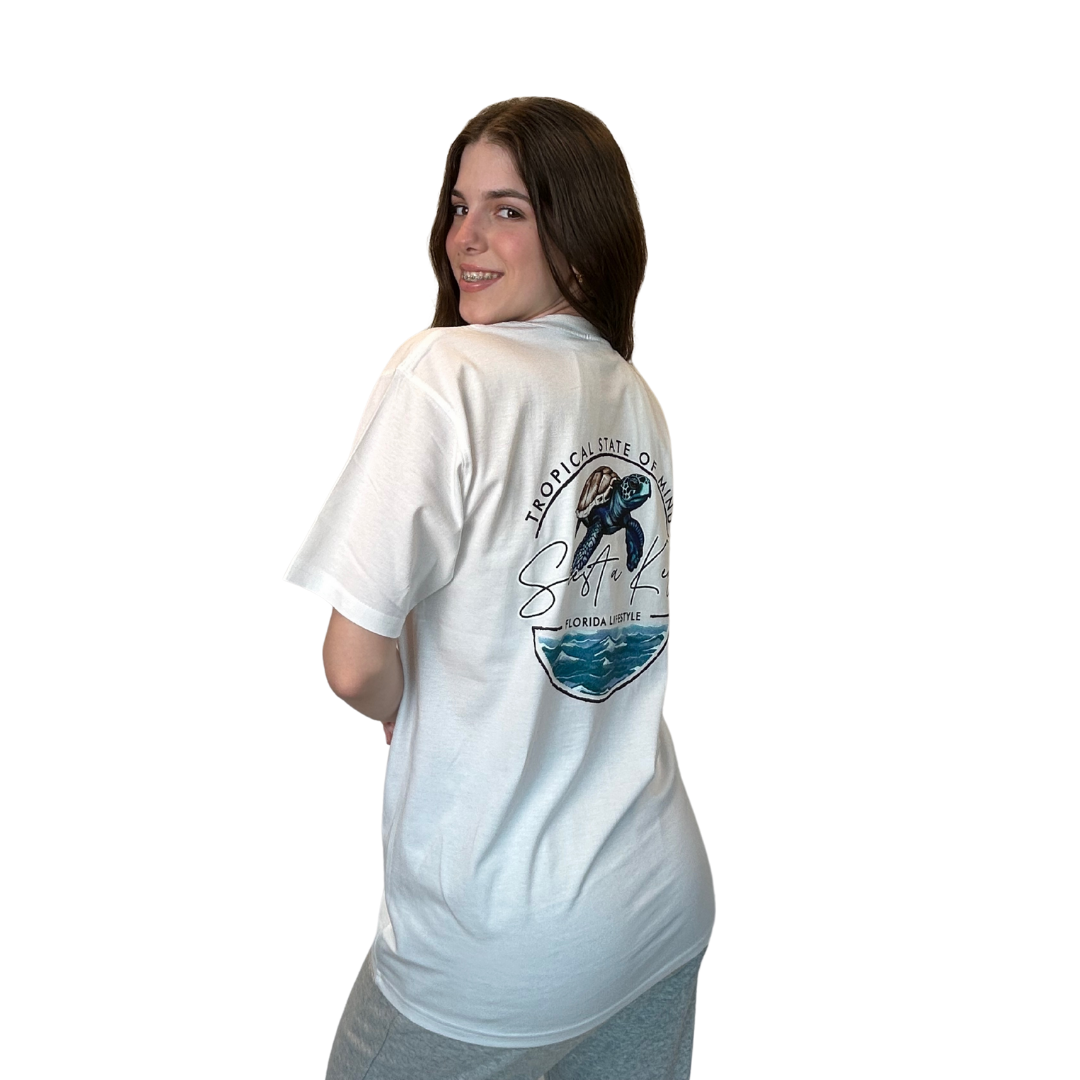 Siesta Key, Fl Tropical State Of Mind Turtle Design Style CC1000