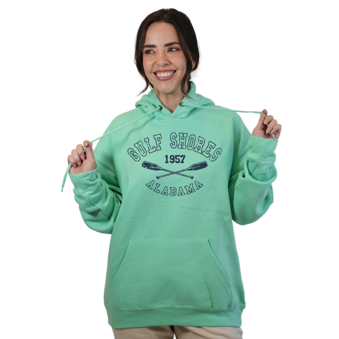 Gulf Shores Alabama Pullover Hoodie Women with Front Big Letters 1957 Design Style 252