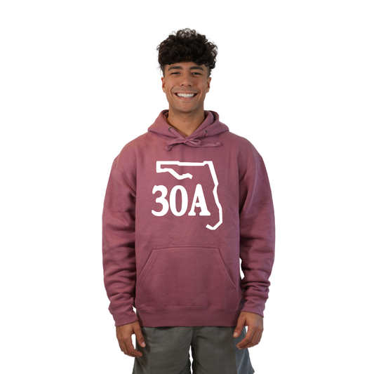 30A Map, Florida Panhandle Design Hoodie Style 252 HOODIES alvinsisland.com Rosewood S