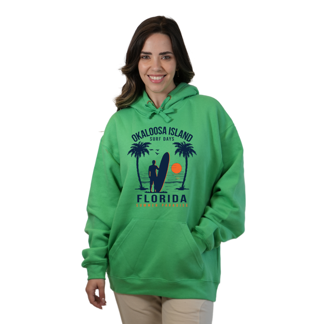 Okaloosa Island Hoodie Women with Summer Paradaise Front Design Style 252 HOODIES alvinsisland.com Shamrock S