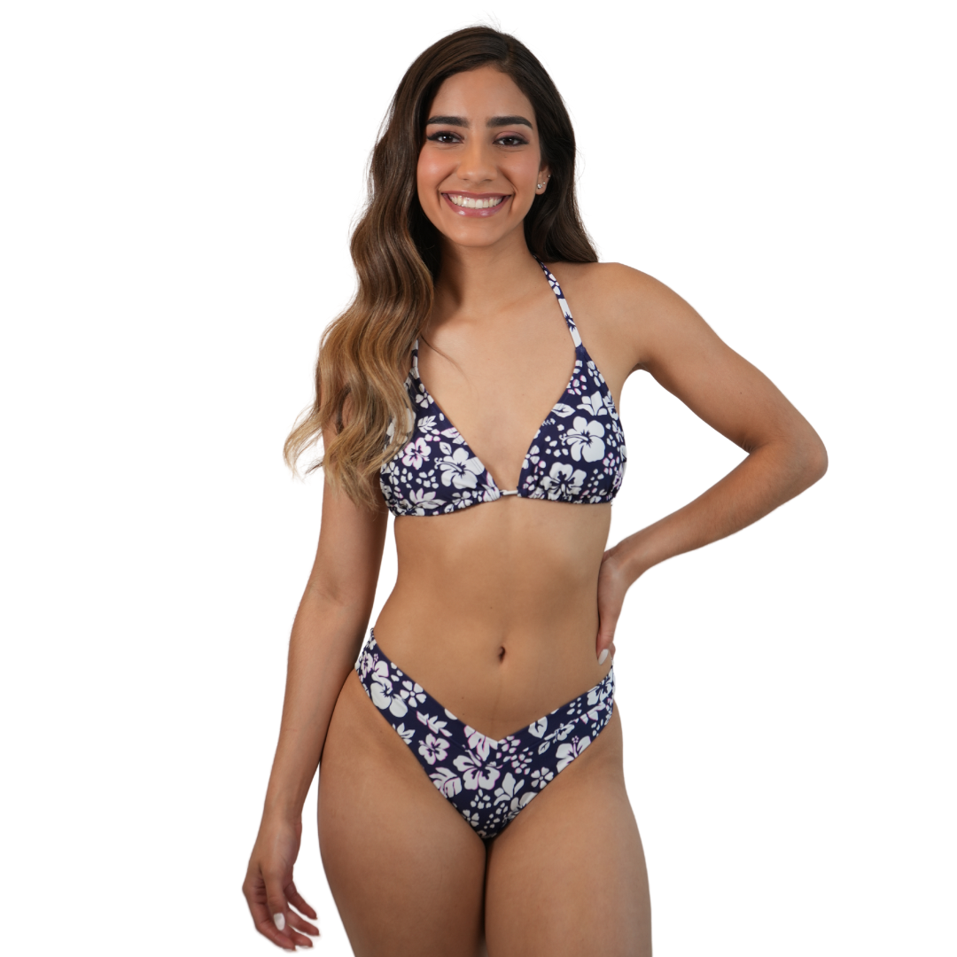 Set of Seamless Slide Tiangle Top and High Leg V Bottom Color Surf and Sand Style B581-2785 | B581-1498 LADIES SWIMWEAR alvinsisland.com SMALL SURF AND SAND