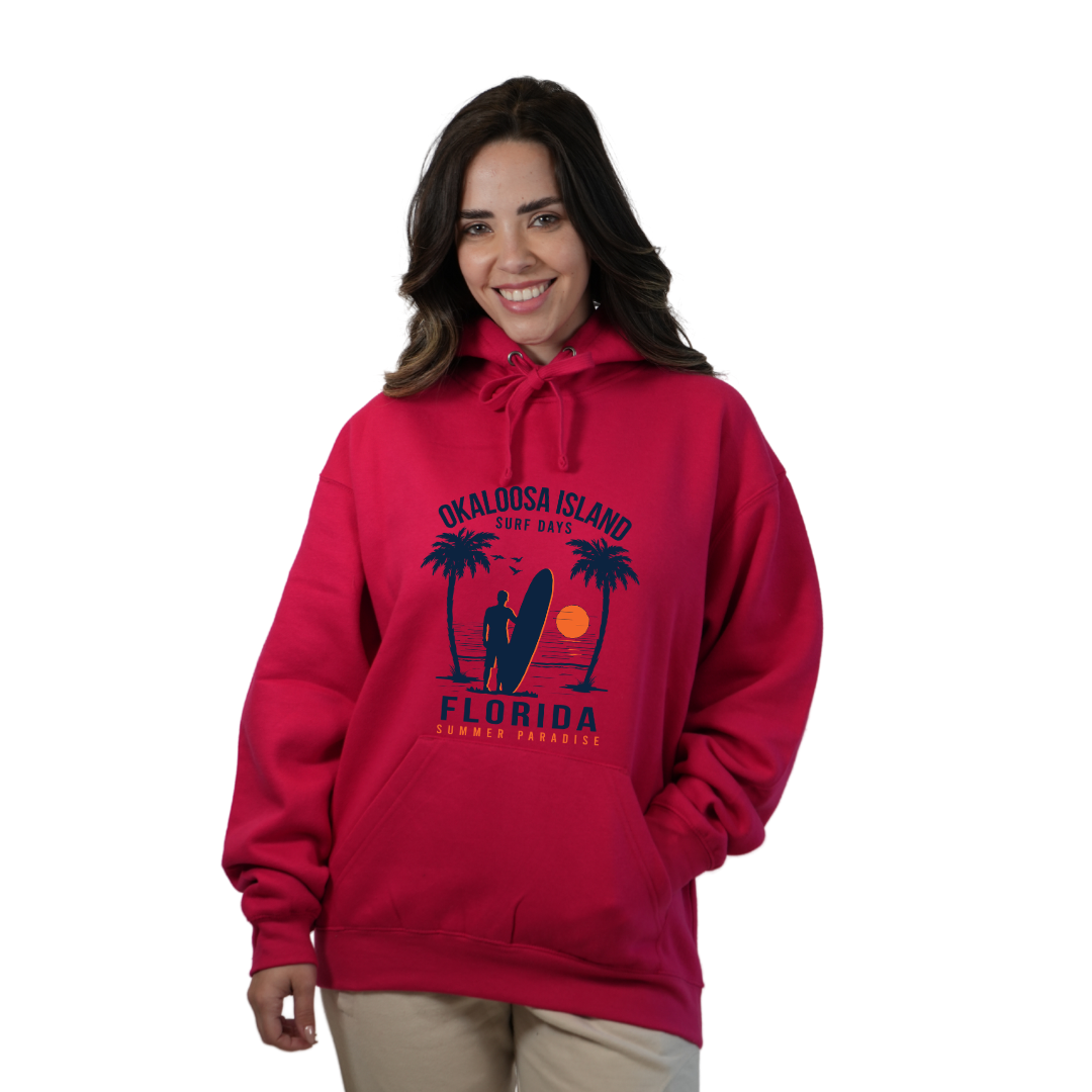 Okaloosa Island Hoodie Women with Summer Paradaise Front Design Style 252 HOODIES alvinsisland.com Heliconia S
