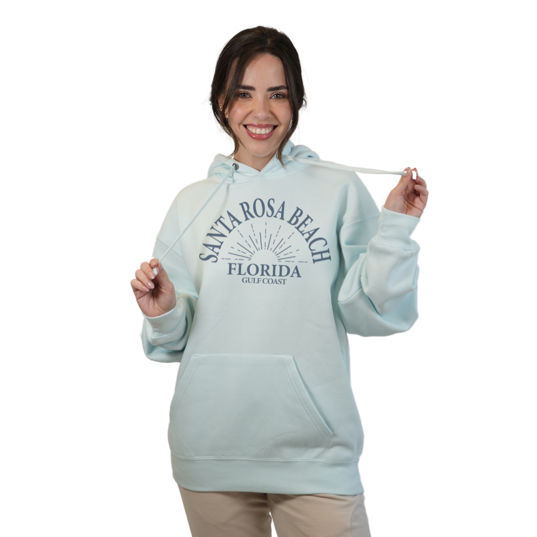 Santa Rosa Beach Pullover Hoodie Women with Big Front Florida Gulf Coast Design Style 252