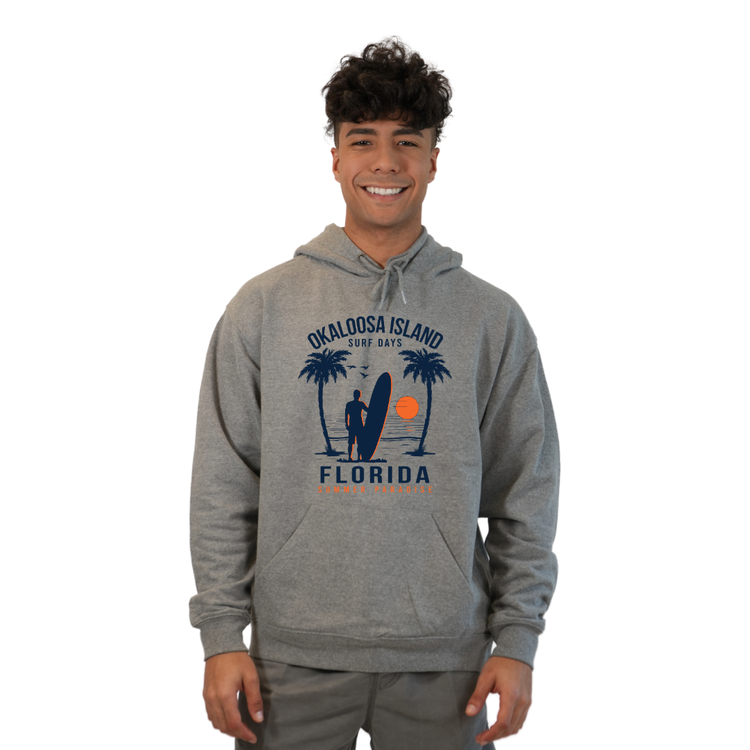 Okaloosa Island Hoodie Men with Summer Paradaise Front Design Style 252