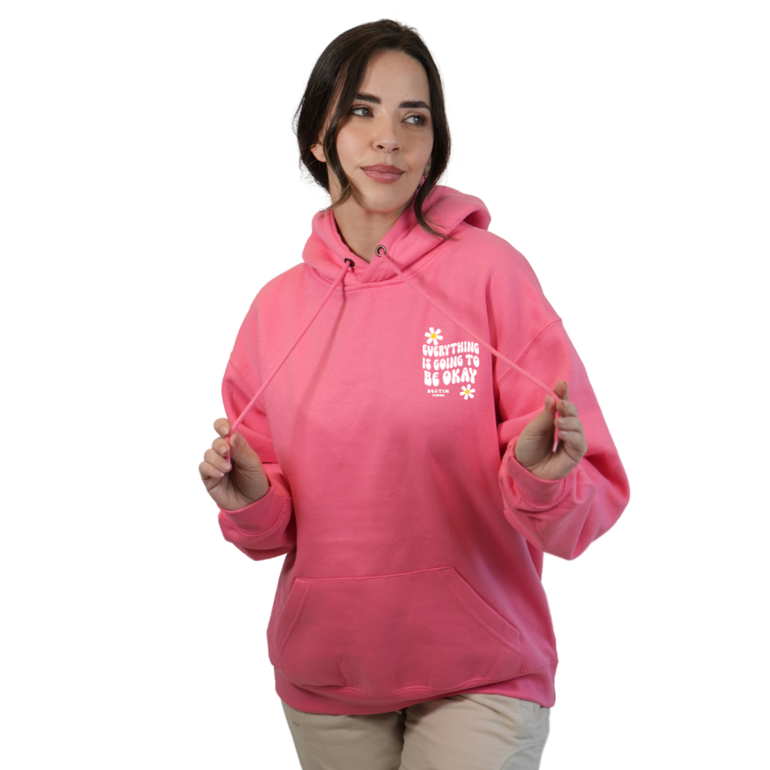 Destin Florida Pullover Hoodie Women with front "Everything is going to be Okay" design and the same back big design Styl 252
