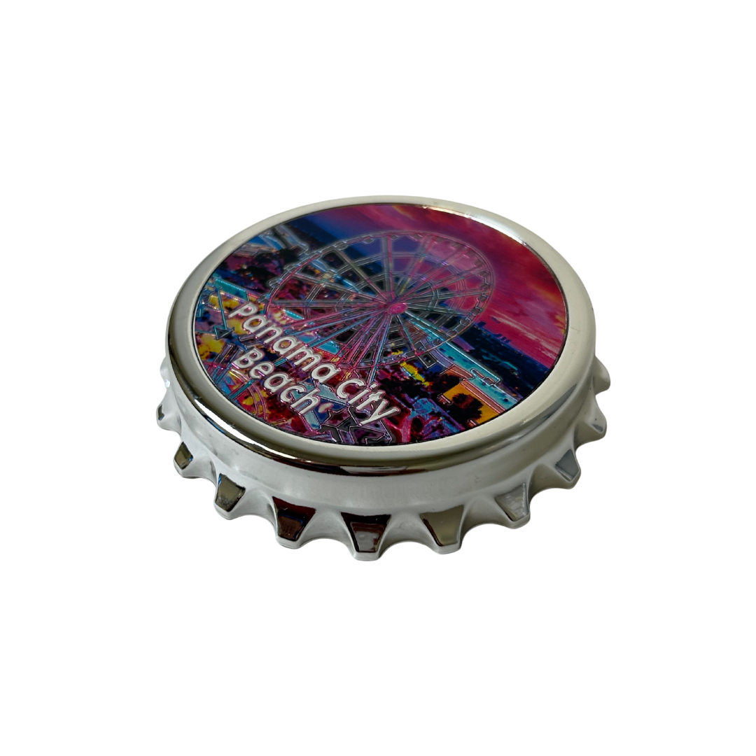 Panama City Beach Bottle Cap Style Opener Magnet souvenirs alvinsisland.com
