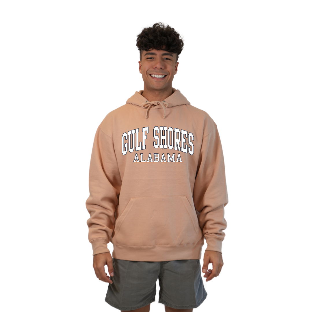 Gulf Shores Alabama Pullover Hoodie Men with Big Front Letters Design Style 252