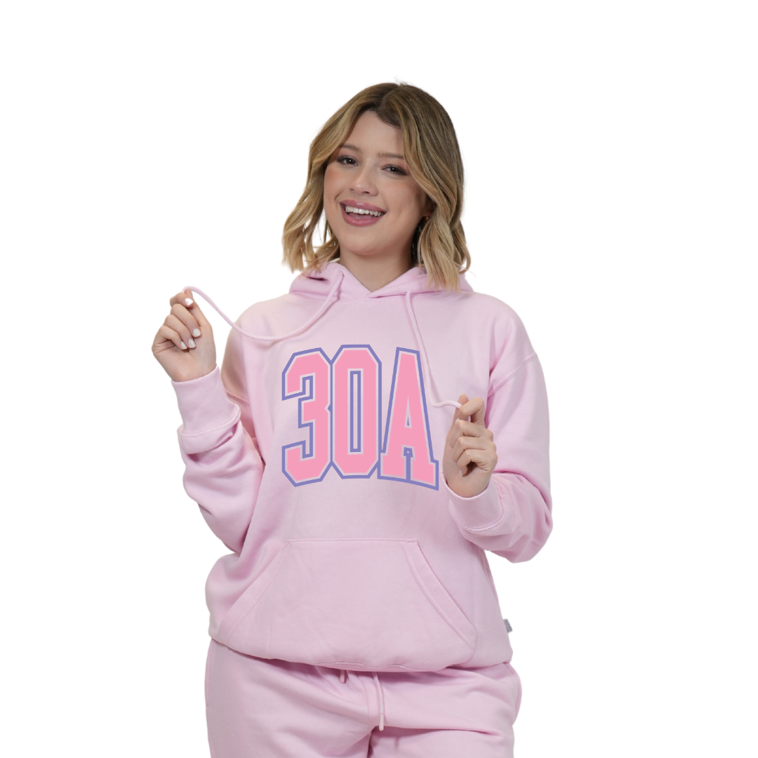 30A Map, Florida Panhandle Design Hoodie Style 252 HOODIES alvinsisland.com S Pink