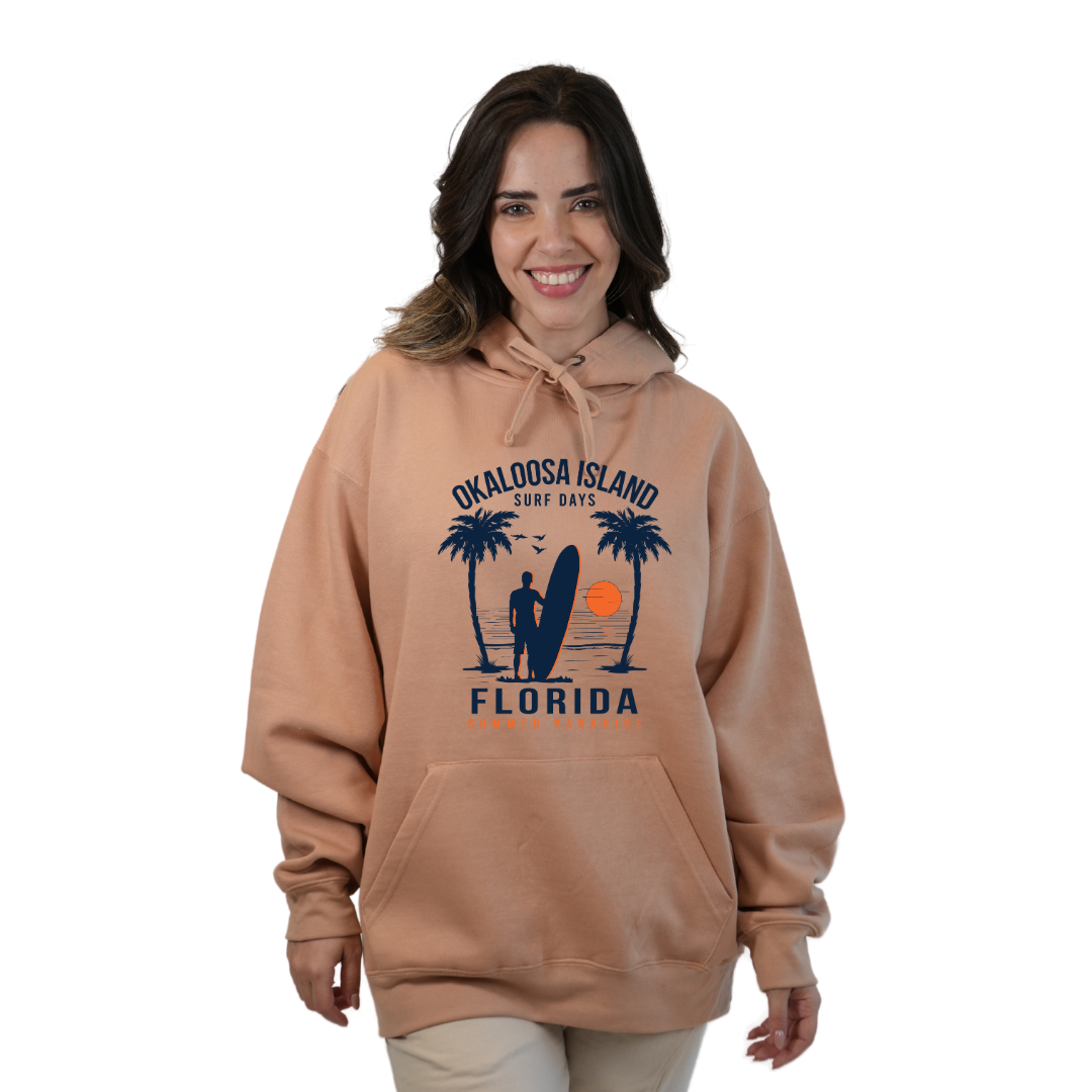 Okaloosa Island Hoodie Women with Summer Paradaise Front Design Style 252 HOODIES alvinsisland.com Nude S