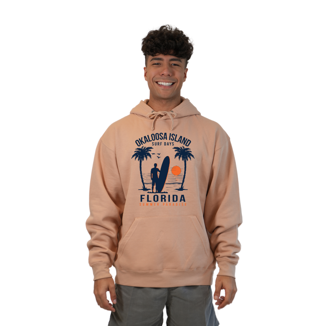 Okaloosa Island Hoodie Men with Summer Paradaise Front Design Style 252