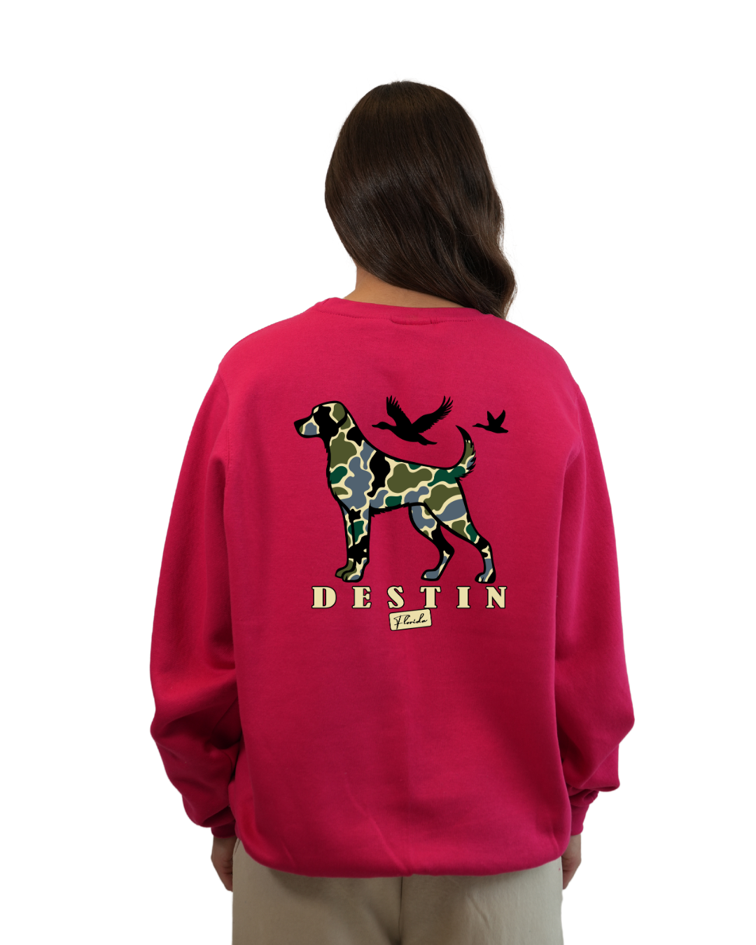 Destin Dog Women Crewneck – Camouflage Edition