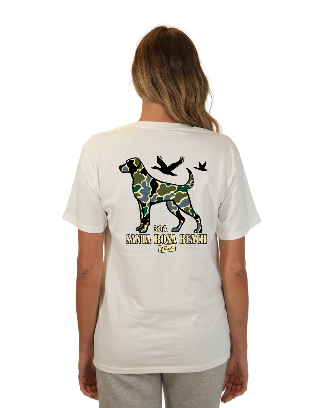 Santa Rosa Beach Dog Women T-Shirt Camouflage Edition