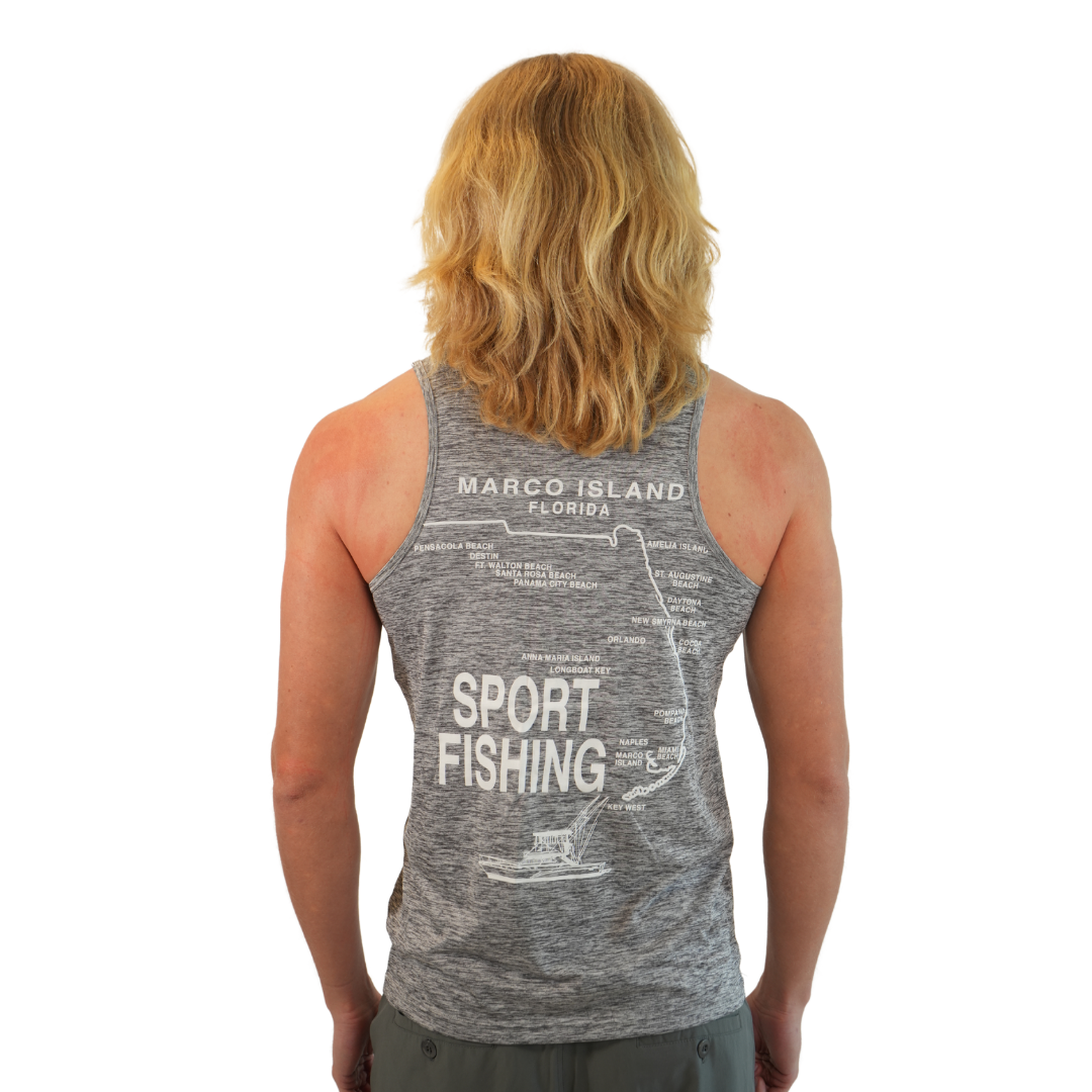 Marco Island Sport Fishing Mens Tank Dry Fit 30upf Sun Protection Style 14850