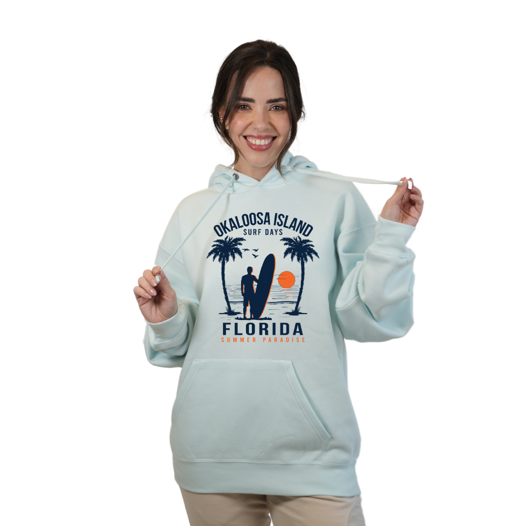 Okaloosa Island Hoodie Women with Summer Paradaise Front Design Style 252 HOODIES alvinsisland.com Pool day S