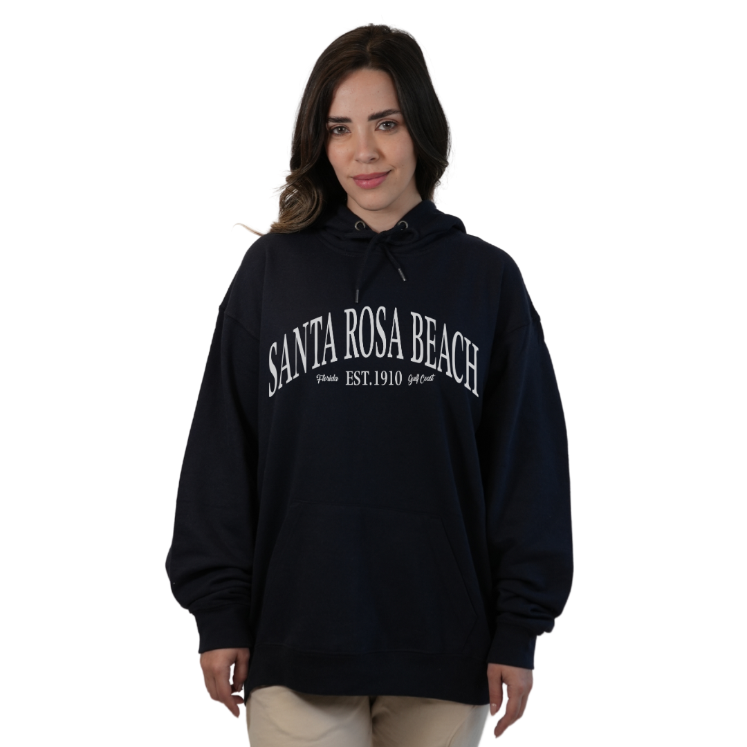 Santa Rosa Beach Pullover Hoodie Women with Big Front White Letters Design Style 252