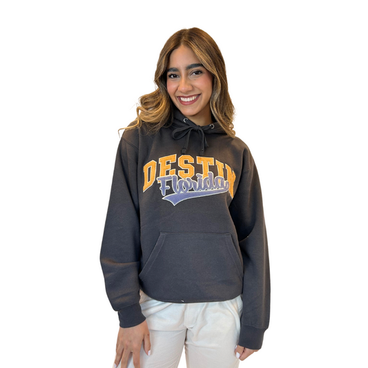 Destin Fl, Hoodie Women with Patch on The Front Design Style 252Patch HOODIES alvinsisland.com Metal Grey S