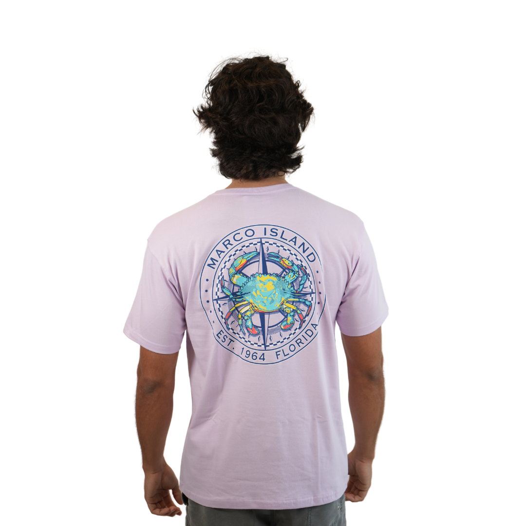Marco Island Crab Combed/Cotton Unisex Purple Ice T-Shirt Style Cc1000