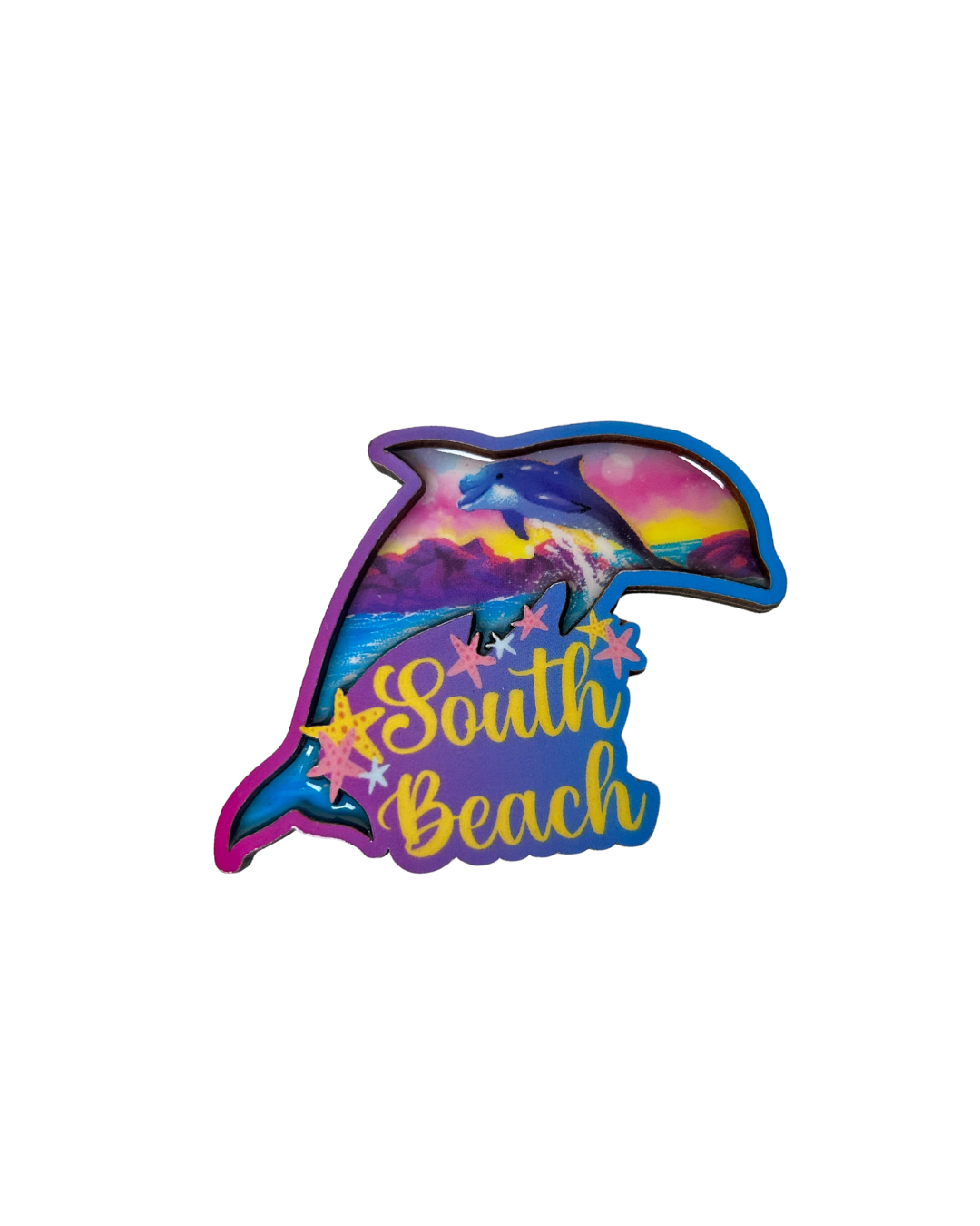 South Beach, Dolphin Design Magnet souvenirs alvinsisland.com