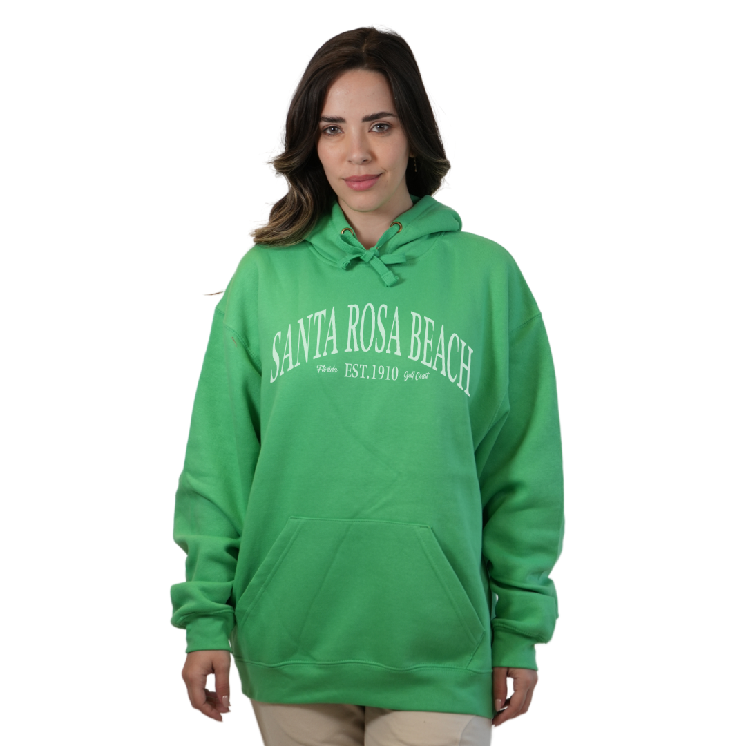 Santa Rosa Beach Pullover Hoodie Women with Big Front White Letters Design Style 252