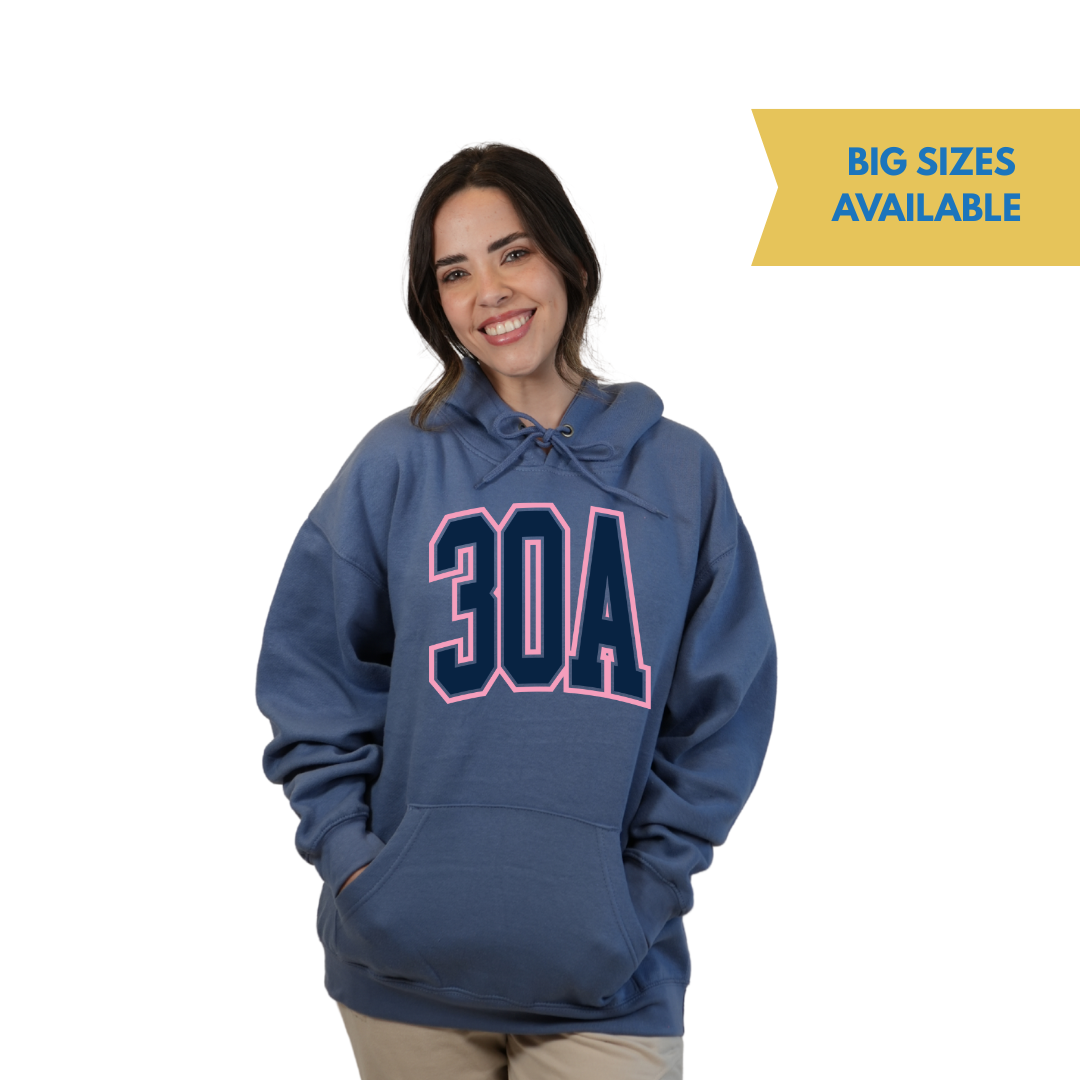 30A Map, Florida Panhandle Design Hoodie Style 252 HOODIES alvinsisland.com S Denim