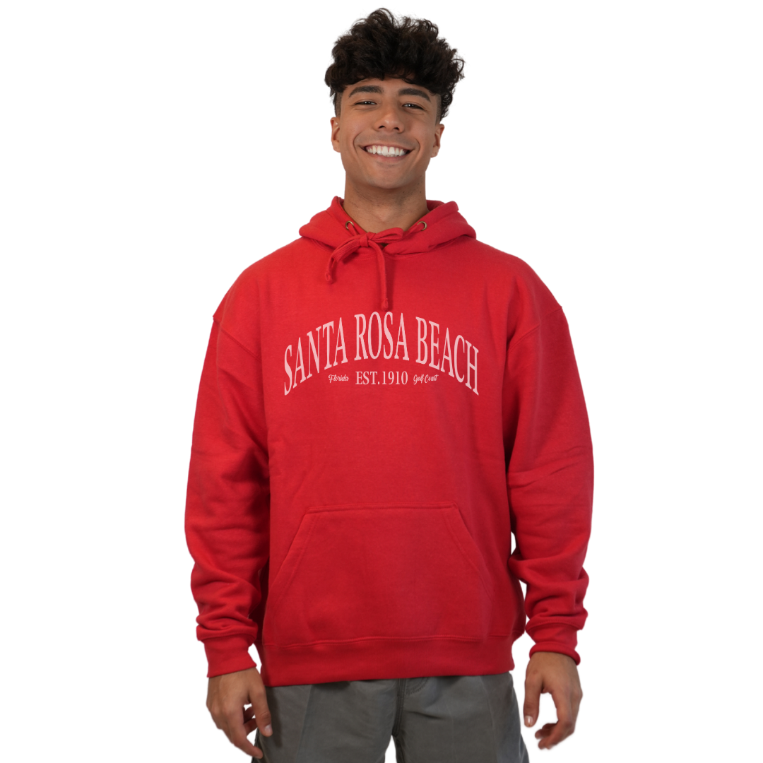 Santa Rosa Beach Pullover Hoodie Men with Big Front White Letters Design Style 252
