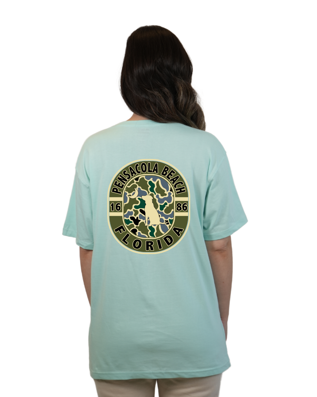 Pensacola Beach Dog 1984 Women T-Shirt Camouflage Edition