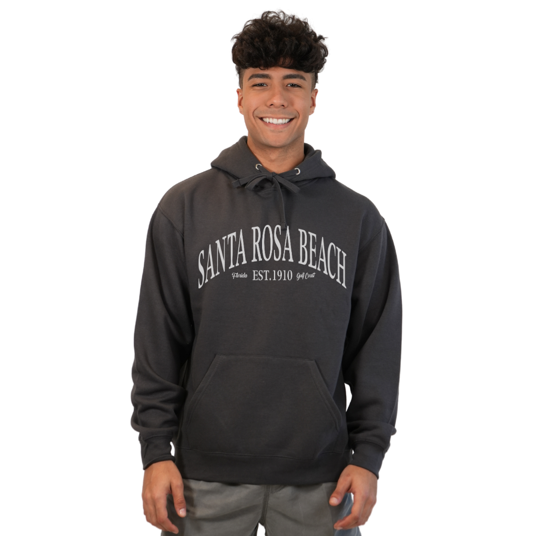 Santa Rosa Beach Pullover Hoodie Men with Big Front White Letters Design Style 252