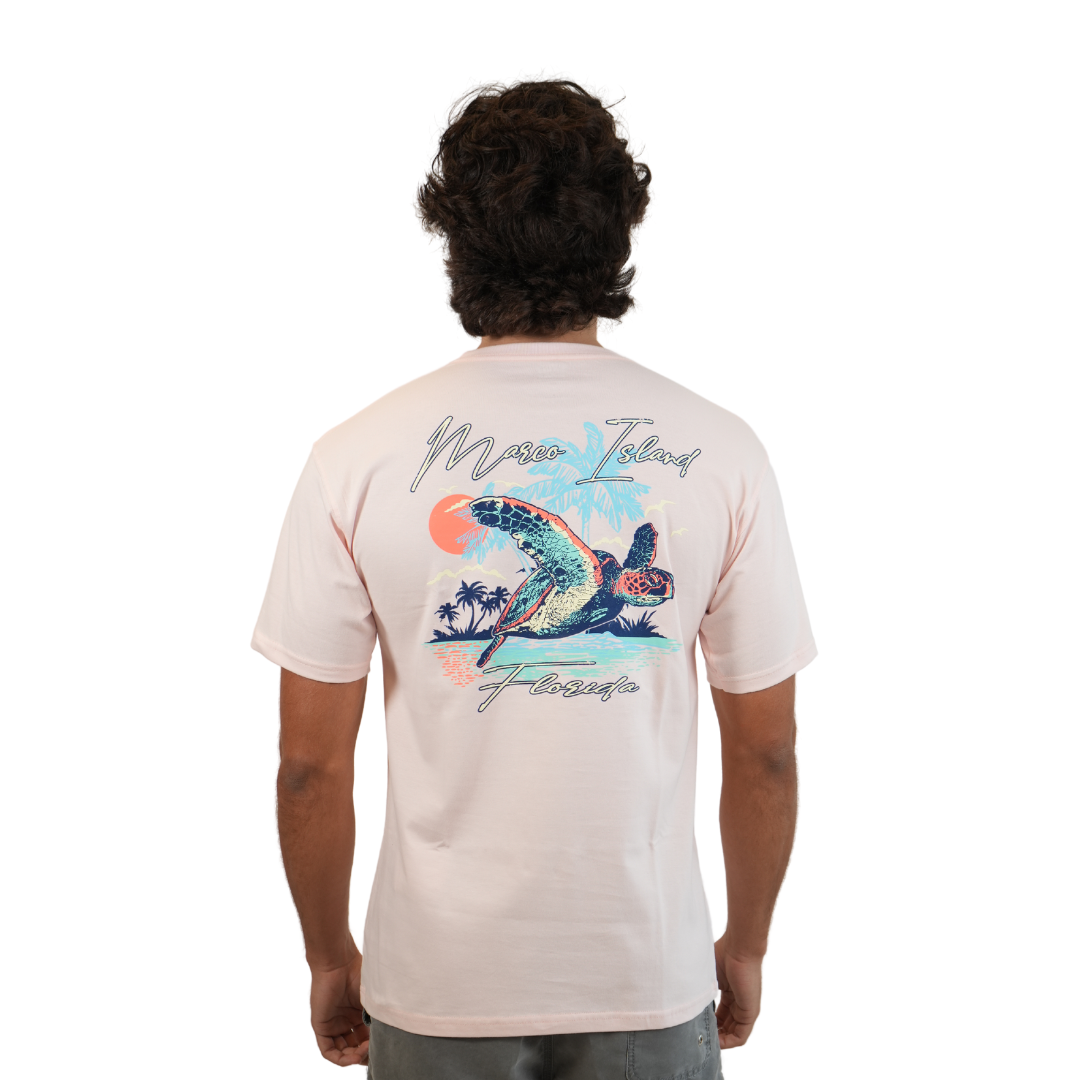 Marco Island Turtle Combed/Cotton Unisex Ice Pink T-Shirt Style Cc1000