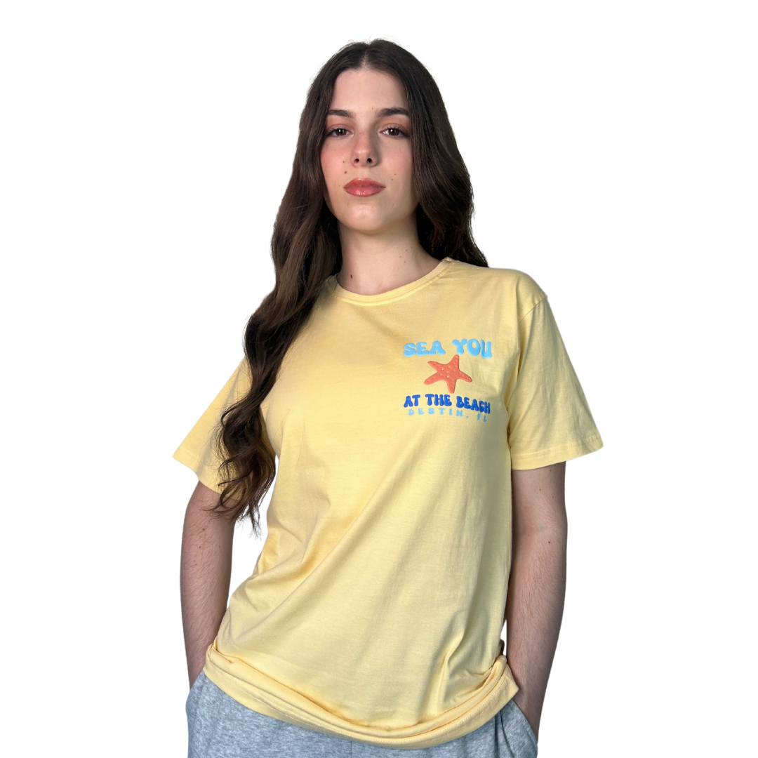 Destin, Fl Combed Cotton Women T-Shirt with Sea You at the beach Design Style CC1000