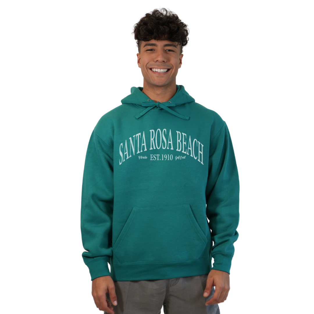 Santa Rosa Beach Pullover Hoodie Men with Big Front White Letters Design Style 252