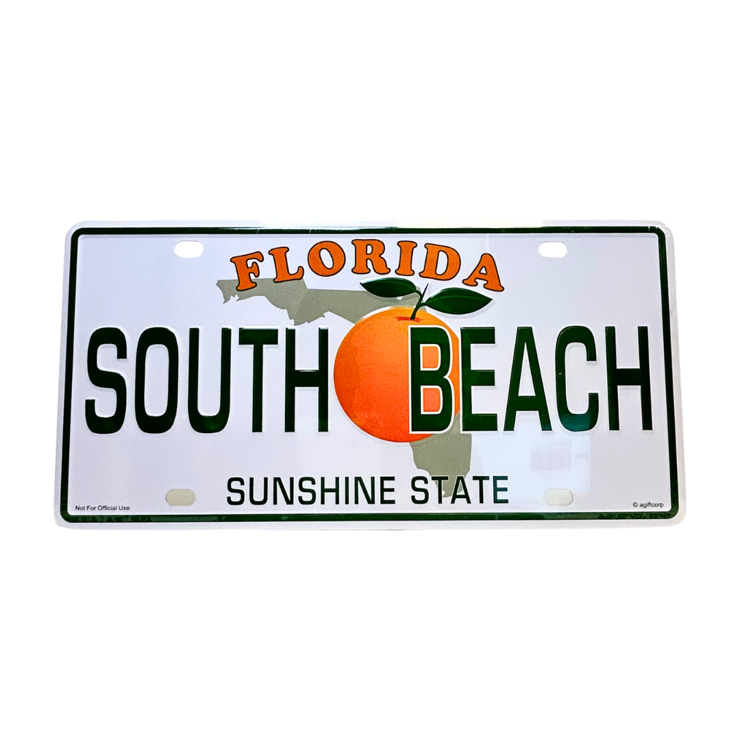South Beach License Plate Souvenir souvenirs alvinsisland.com