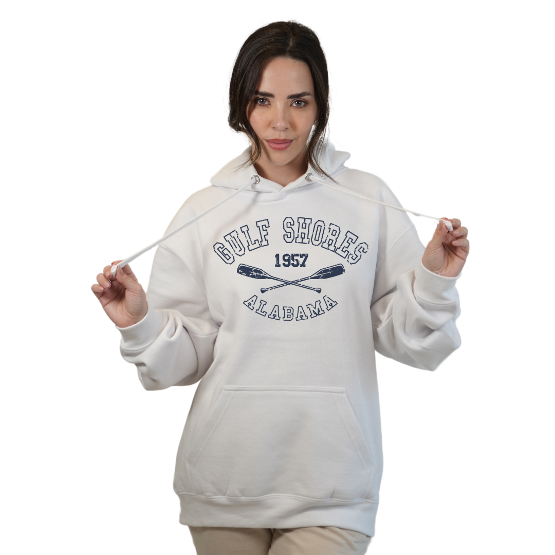 Gulf Shores Alabama Pullover Hoodie Women with Front Big Letters 1957 Design Style 252