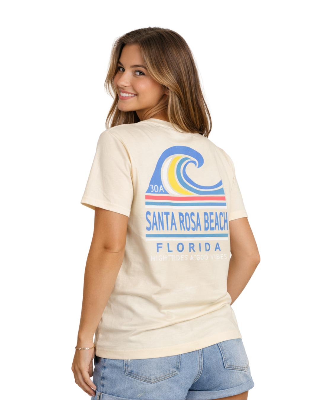 Santa Rosa Beach, Fl Good Vibes Design Women’s T-Shirt T-SHIRT alvinsisland.com
