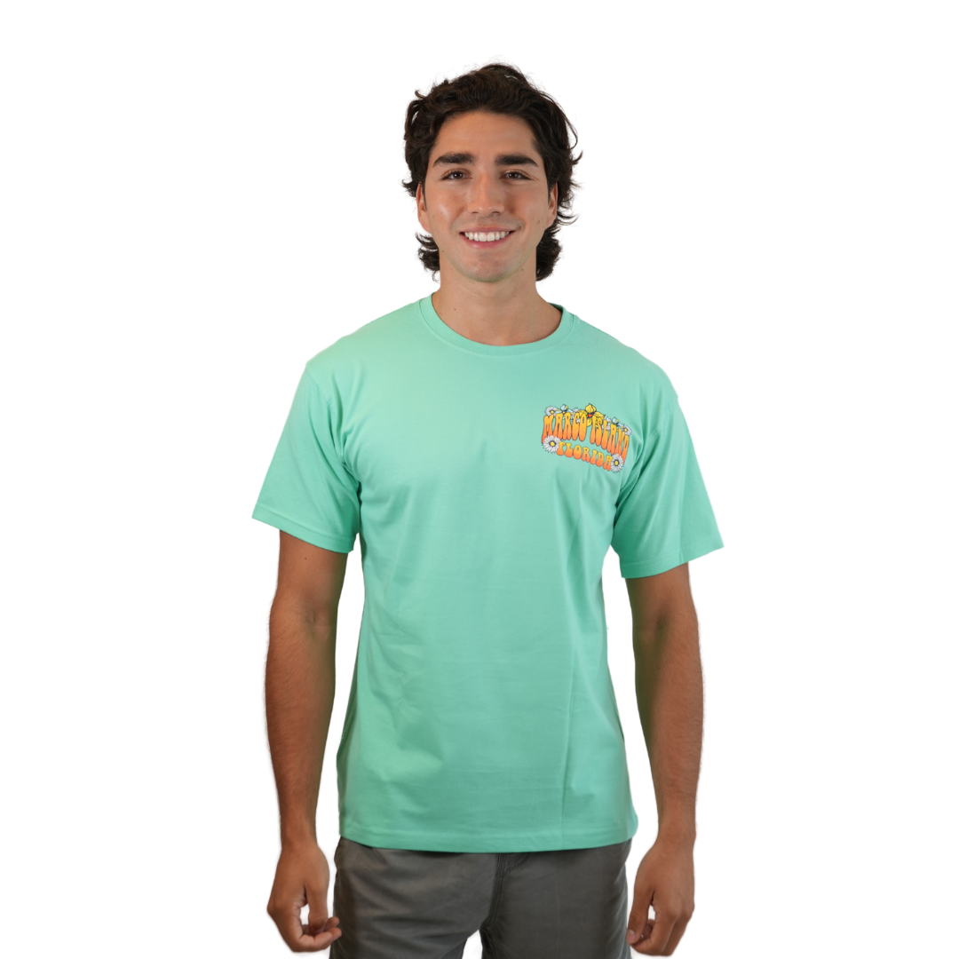 Marco Island Vintage Flowers Combed/Cotton Unisex Mint T-Shirt Style Cc1000