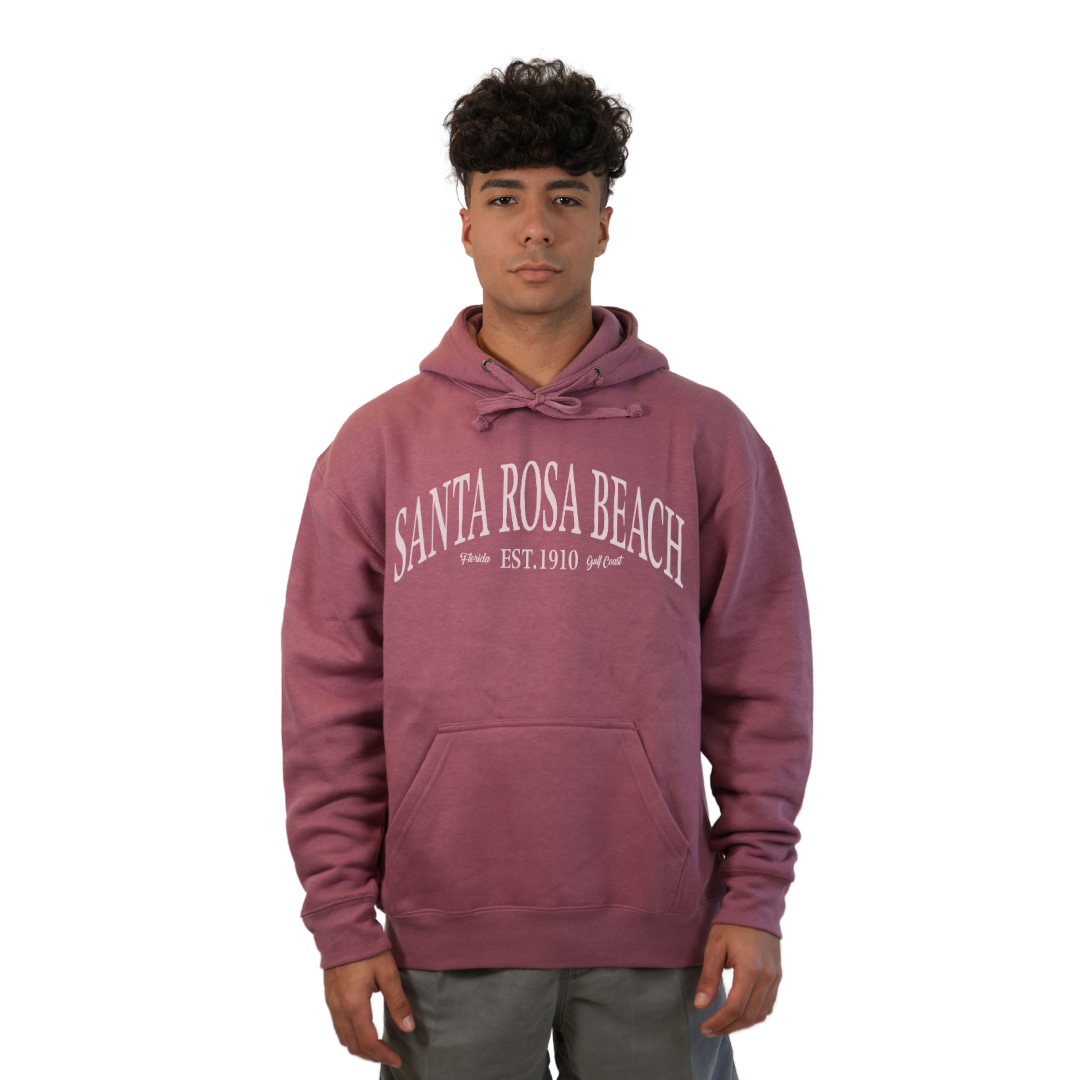 Santa Rosa Beach Pullover Hoodie Men with Big Front White Letters Design Style 252