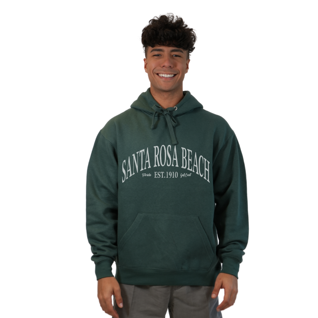 Santa Rosa Beach Pullover Hoodie Men with Big Front White Letters Design Style 252