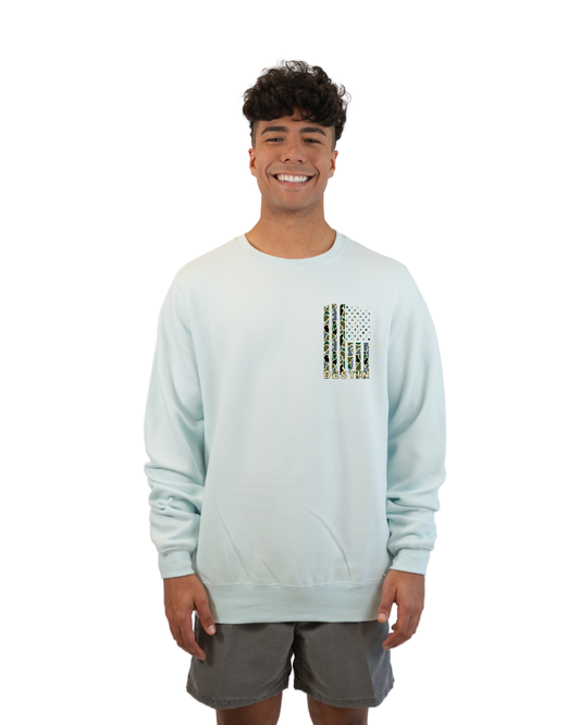 Destin Flag Men  Crewneck – Camouflage Edition