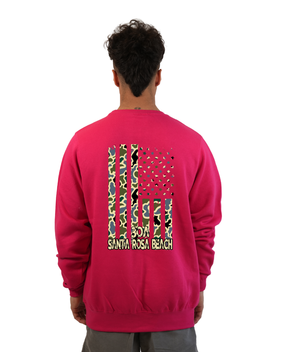 Santa Rosa Flag Men Crewneck – Camouflage Edition