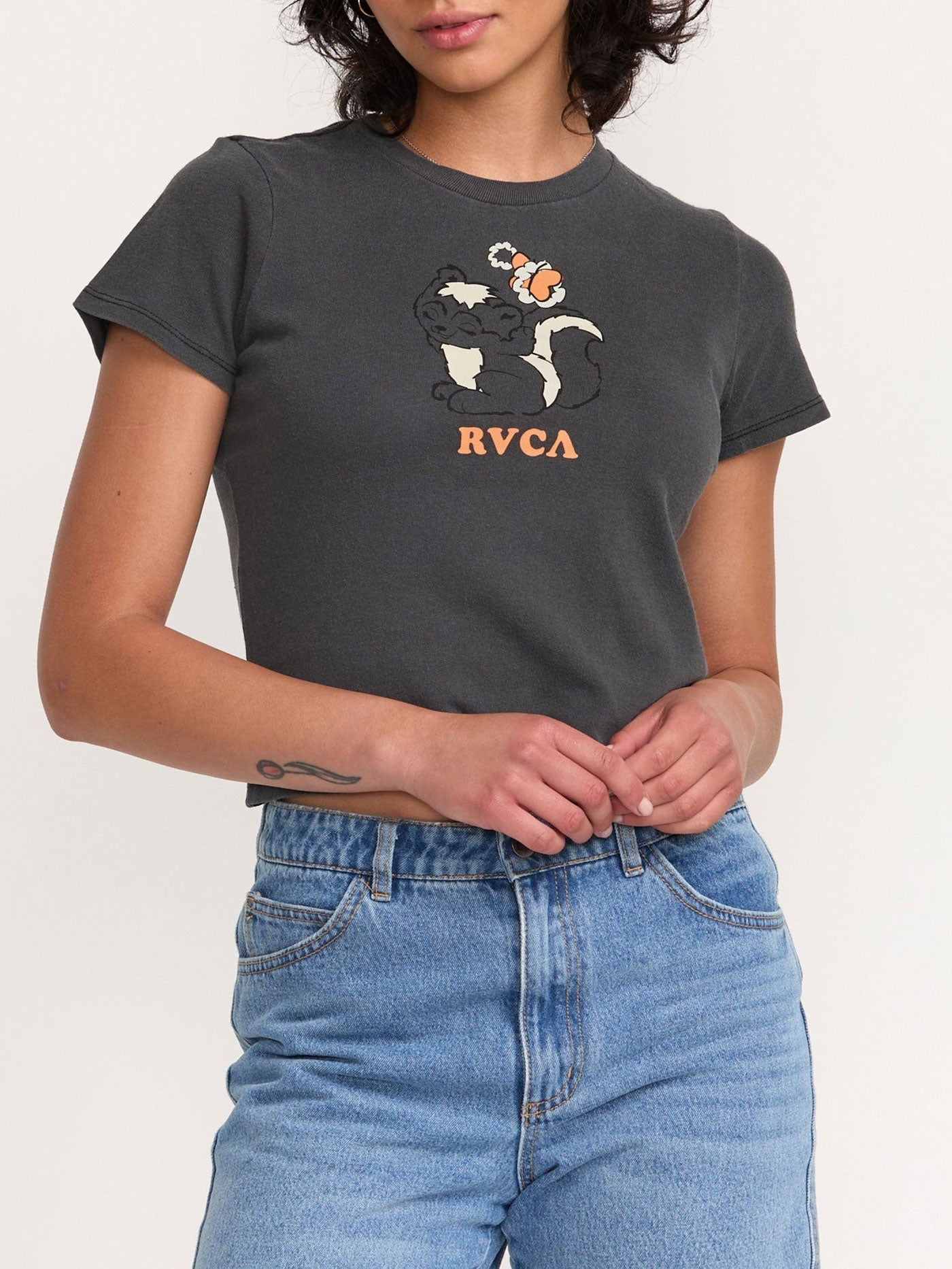 411 T-Shirt Clothing RVCA XS WASHED BLACK (WAA)