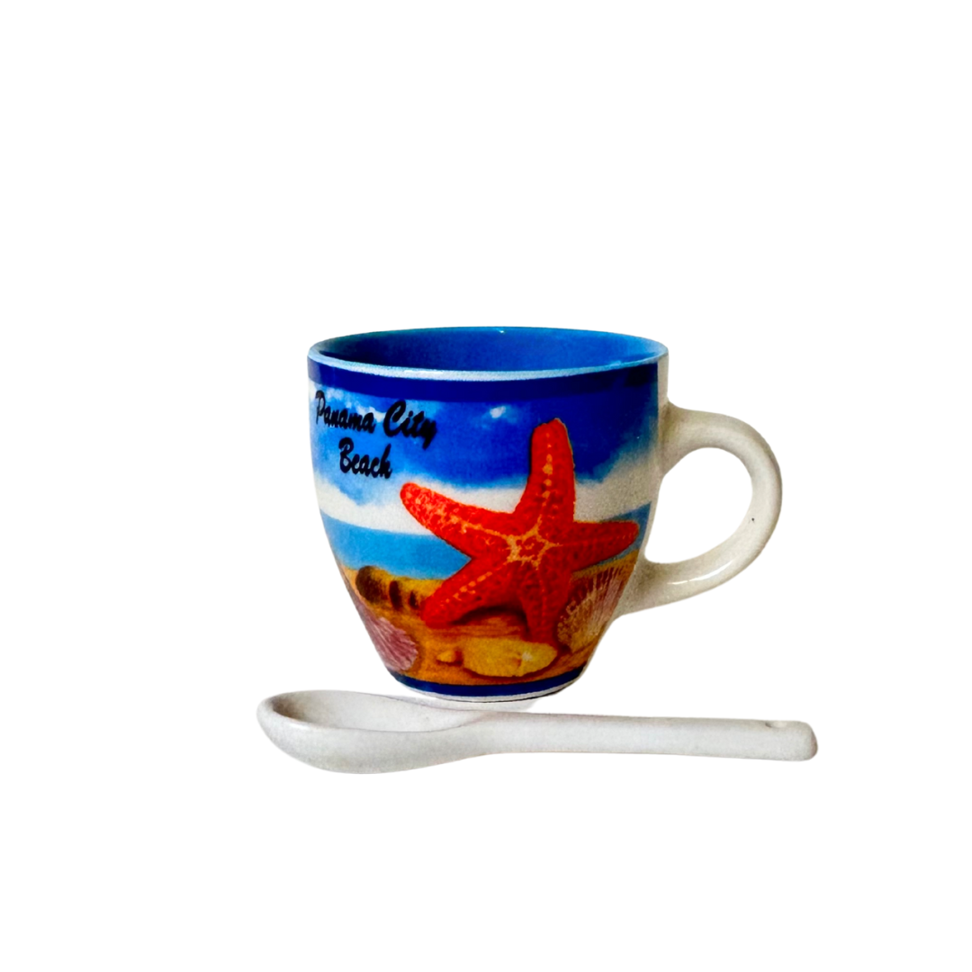 Panama City Beach Design Espresso Mug With Spoon souvenirs alvinsisland.com