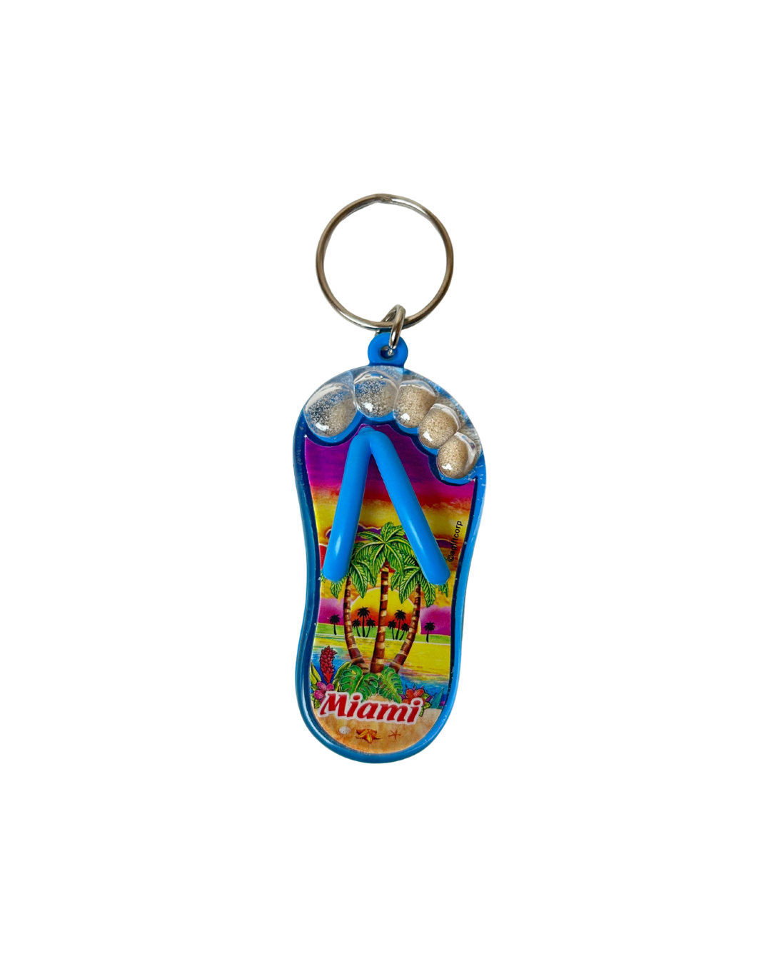 Miami Sand/Toes Acrylic Keychain souvenirs alvinsisland.com Blue