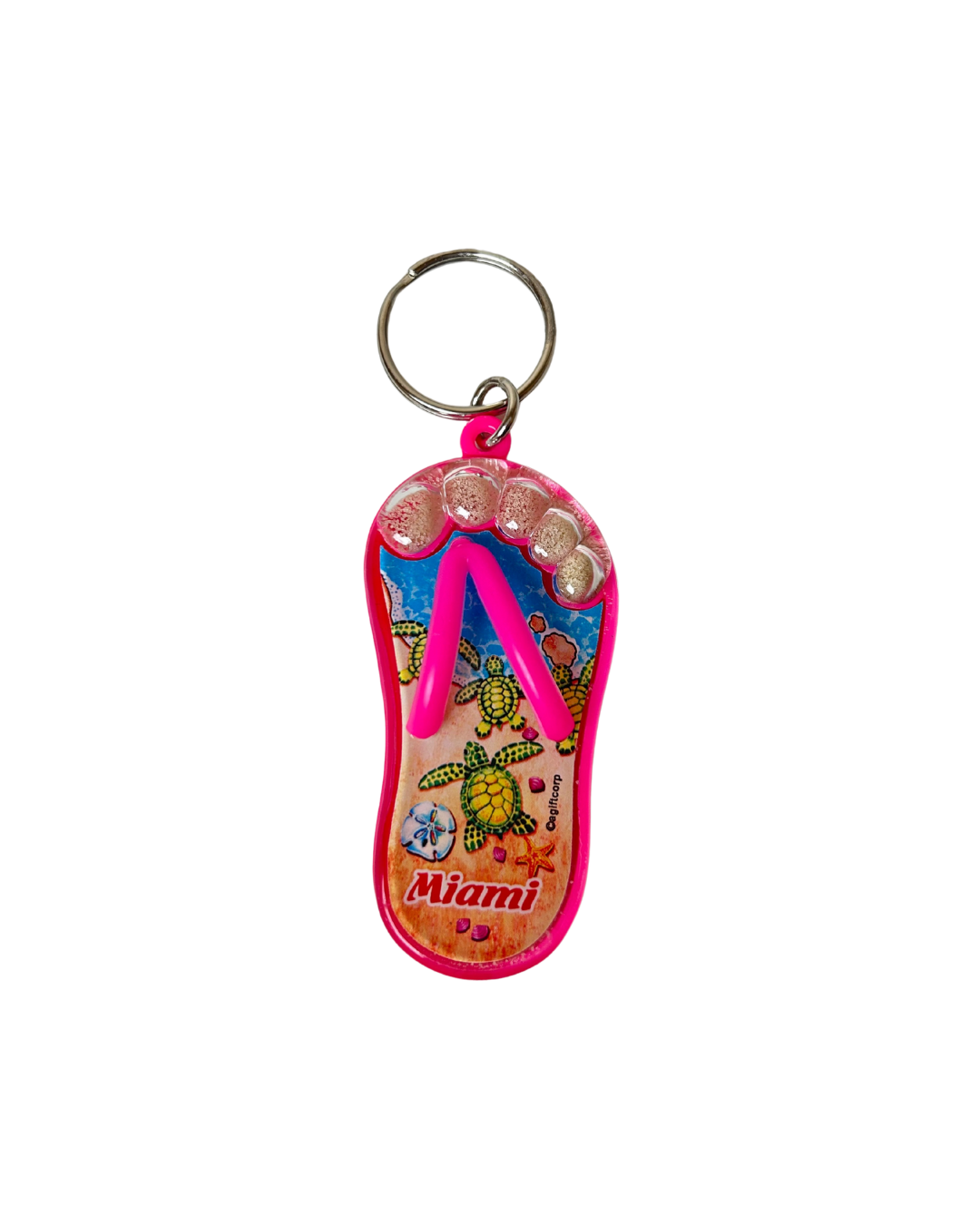 Miami Sand/Toes Acrylic Keychain souvenirs alvinsisland.com Pink