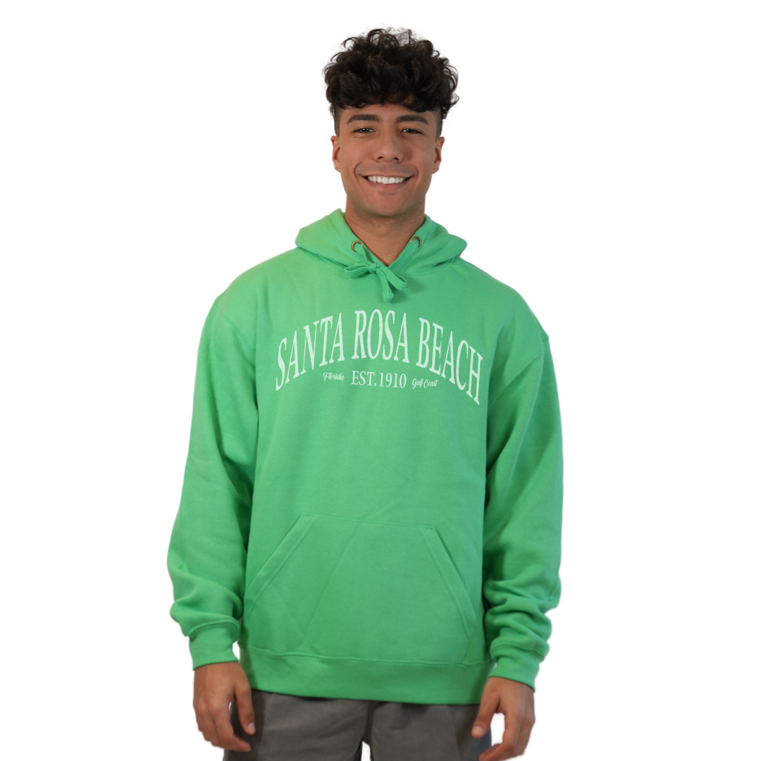 Santa Rosa Beach Pullover Hoodie Men with Big Front White Letters Design Style 252