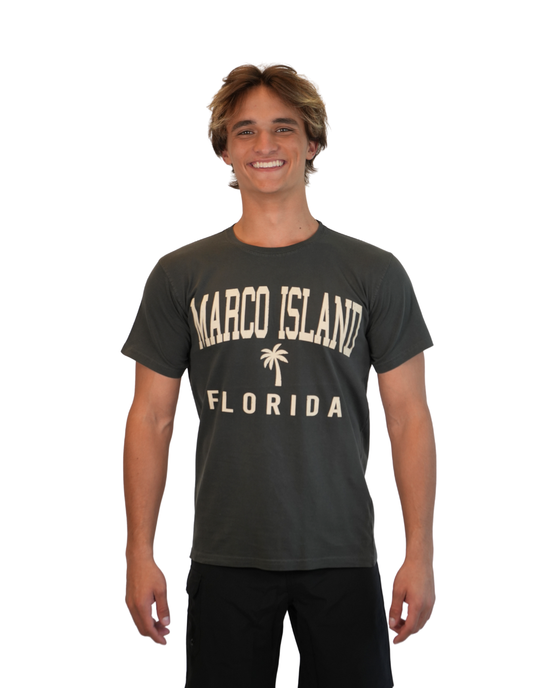 Marco Island City Name Design, T-Shirt T-SHIRT alvinsisland.com Charcoal S