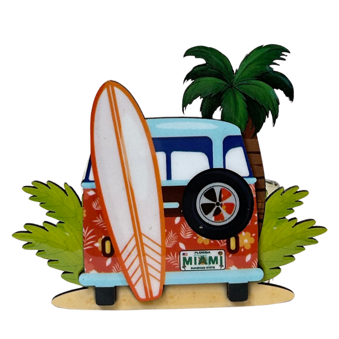 Miami Combi Vw Magnets Wood souvenirs alvinsisland.com