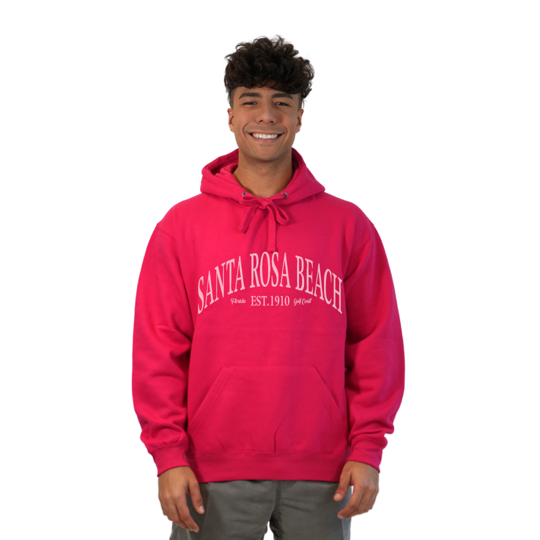 Santa Rosa Beach Pullover Hoodie Men with Big Front White Letters Design Style 252