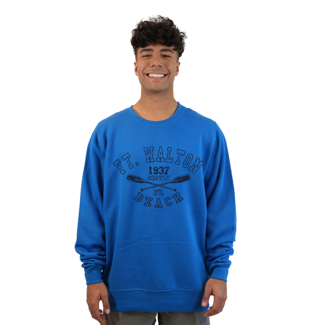 alvinsisland ft. Walton Beach Fleece Crewneck Sweatshirt Men with Front Big Letters 1957 Design Style 067 Marlin M